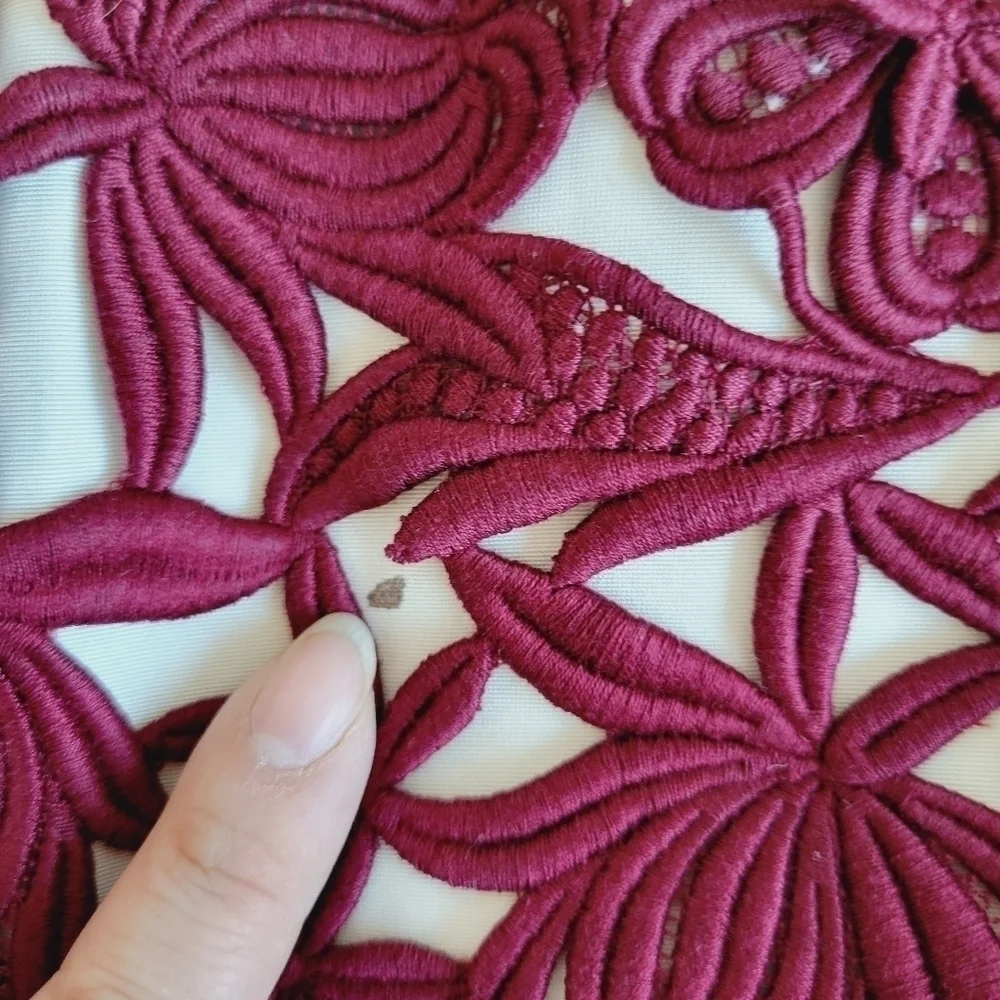 J. Crew Collection Burgundy Floral Dress - Picture 11 of 16